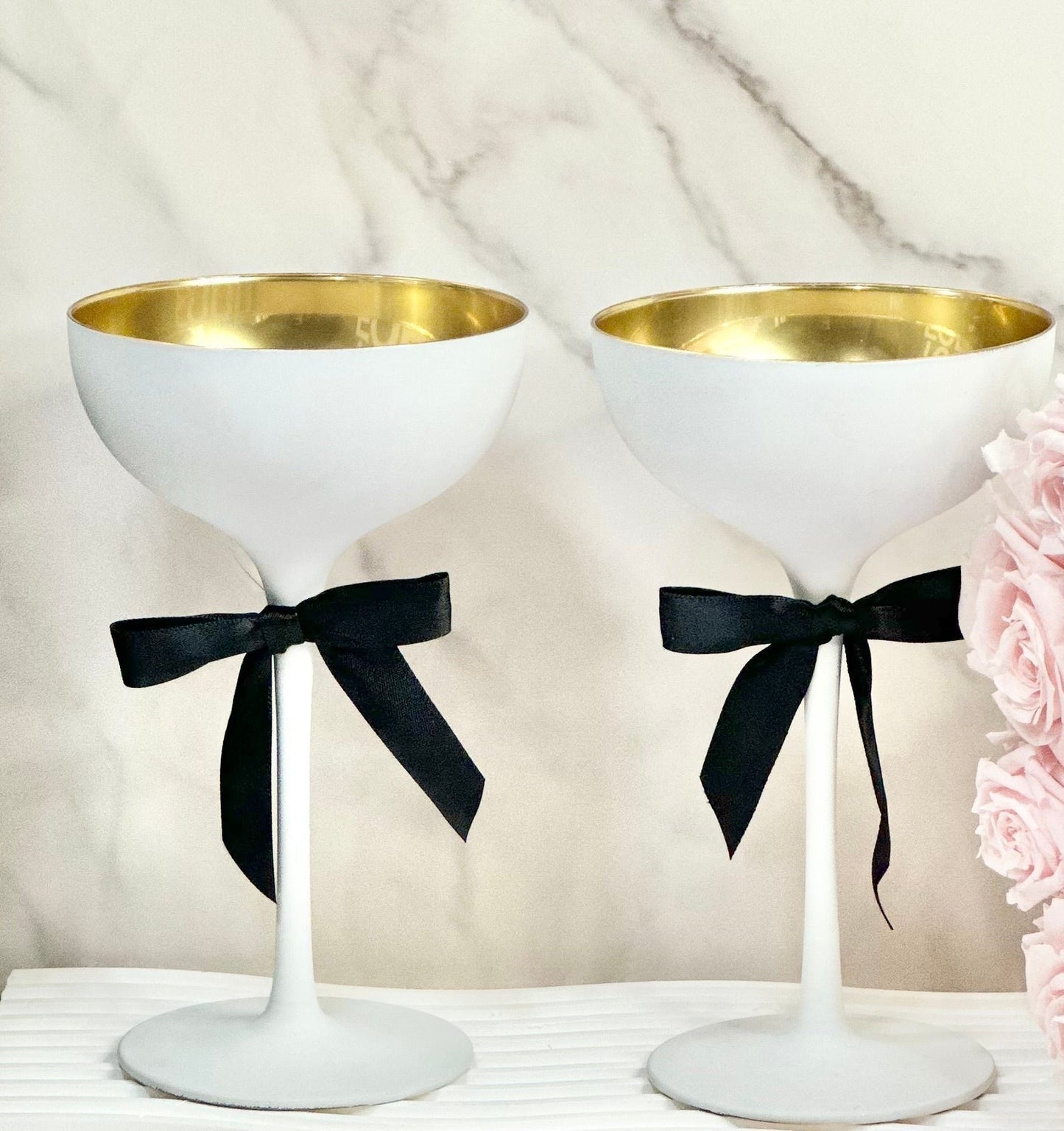 GOLD PEARLS- GLASS SET OF 2